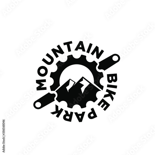 mountain bike park creative sport bike motor cycle vector logo icon illustration design isolated white background