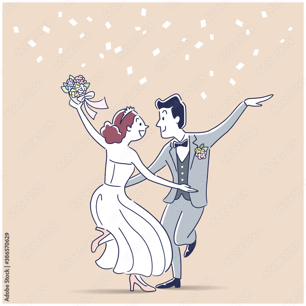 イラスト素材 結婚する男性と女性 Stock Illustration Adobe Stock