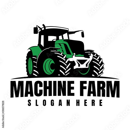 machine farm logo icon design vector