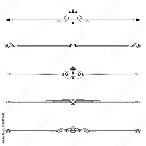 Set of dividers in border, vector decorative design elements