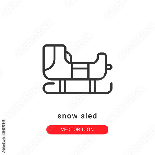 snow sled icon vector illustration. snow sled icon outline design.