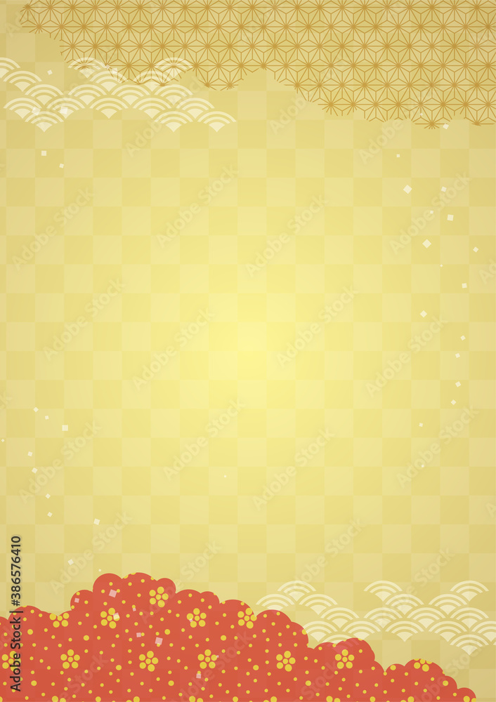 Japanese traditional frame with plum and cloud Japanese traditional frame with plum and cloud