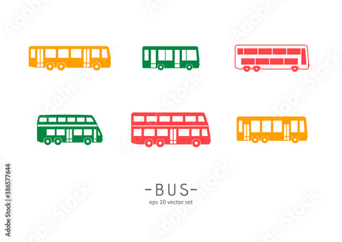 Bus - vector icons set on white background. photo