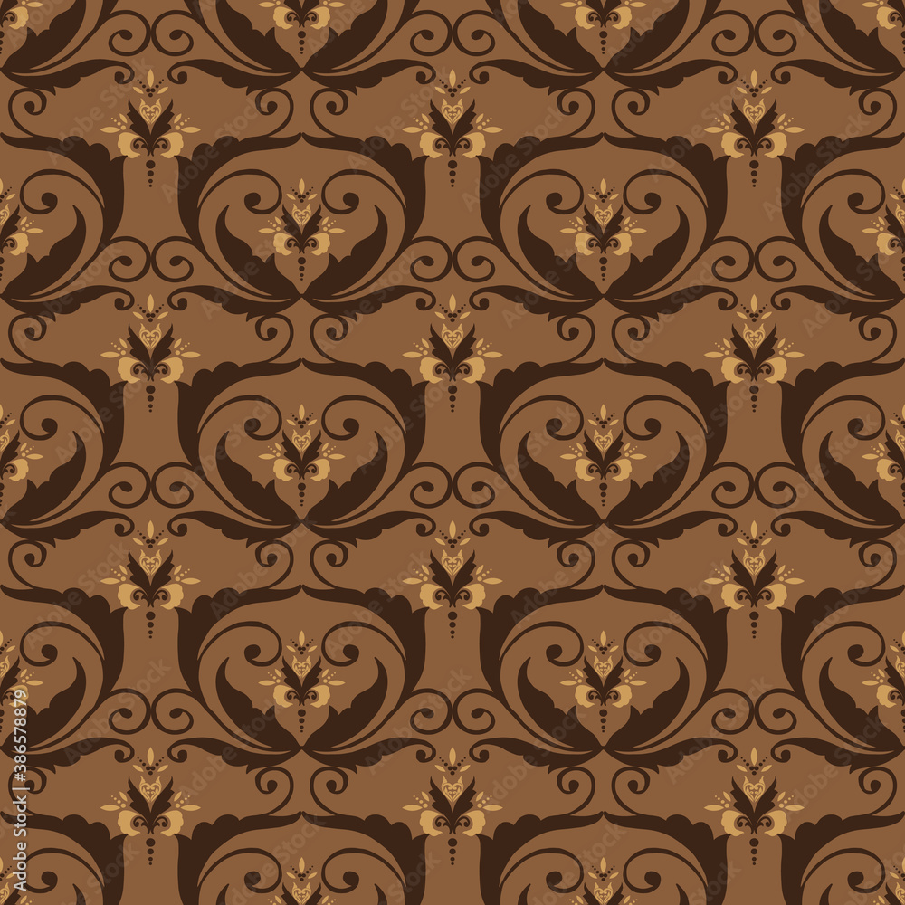 Simple motifs on Bantul batik with smooth mocca color design. Simple motifs on Bantul batik with smooth mocca color design.
