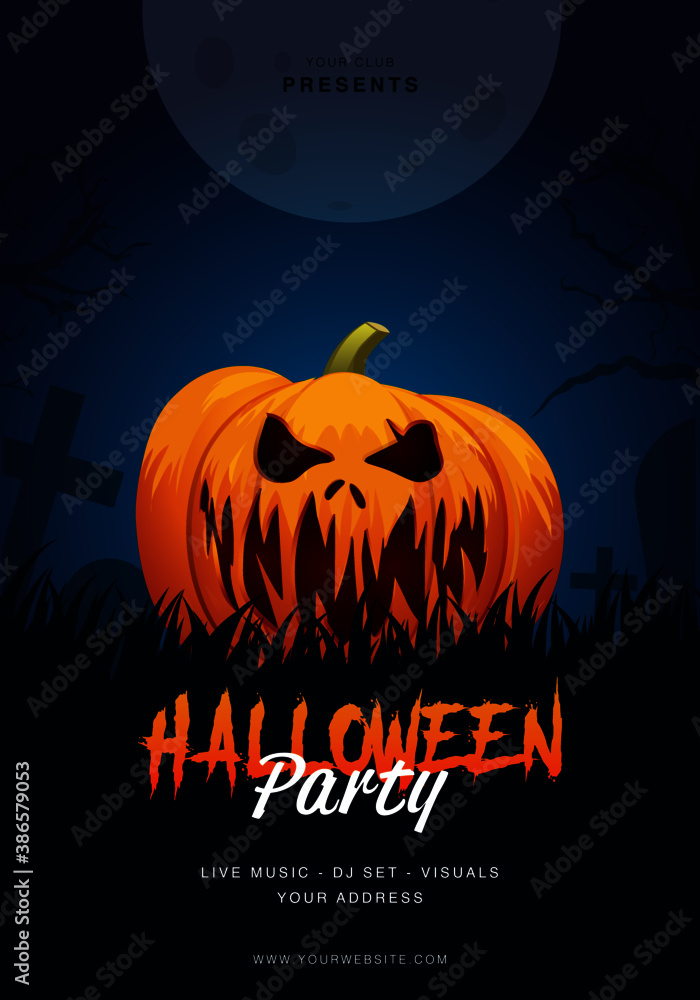 Halloween Flyer Template Vector illustration