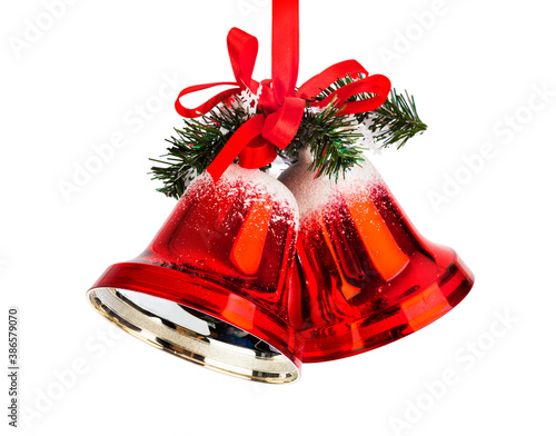 Christmas bells with a red bow
