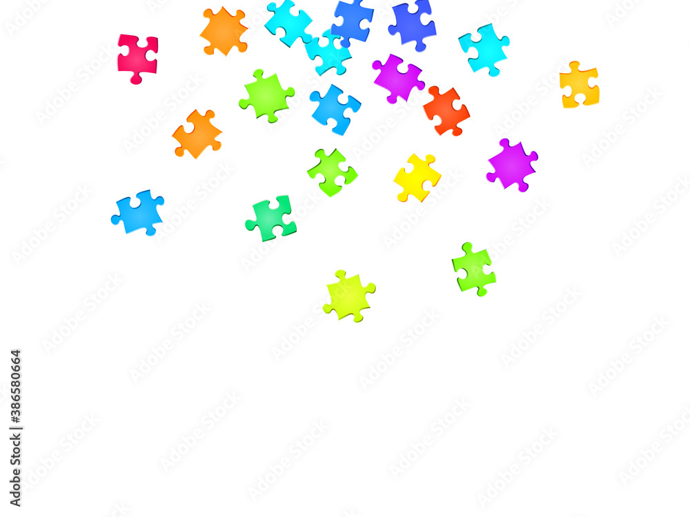 Business crux jigsaw puzzle rainbow colors pieces 