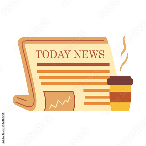 newspaper with coffee news of the day, vector illustration