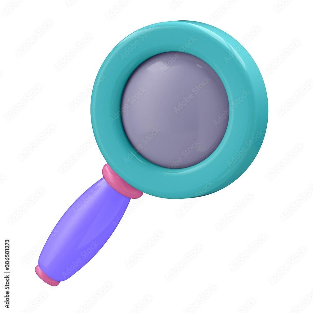 3d illustration . magnifying glass in cartoon style not white background. Well suited for a landing page, mobile app, or website. 3d illustration . magnifying glass in cartoon style not white background. Well suited for a landing page, mobile app, or website.