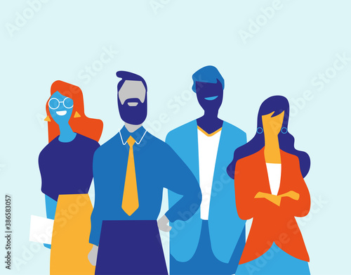 Squadra di professionisti fatta di uomini e donne