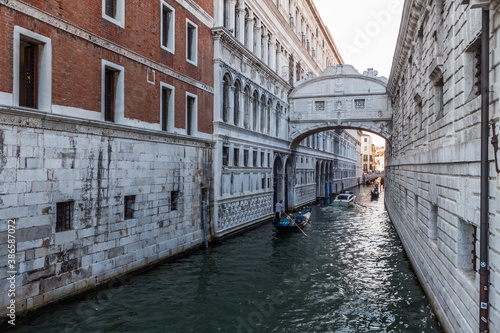 View of the famous Bridge of Sighs in Venice