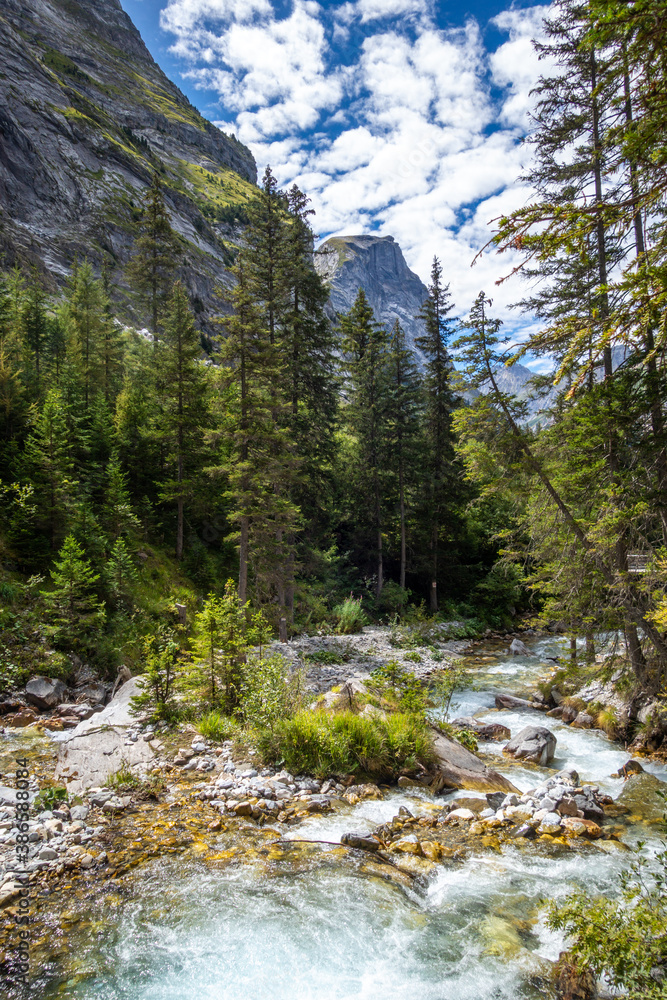 Mountain river in Vanoise national Park valley, French alps Mountain river in Vanoise national Park valley, French alps