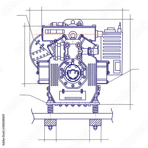 free drawing of the refrigerator unit. chiller unit