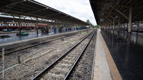 Bangkok Patumwan /Thailand August/8/2020, Railroad in the train station