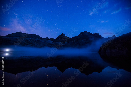 Summer night under Milky way in Ibon De Estanes lake, Aragon Pyrenees, Spain © Alberto Gonzalez 