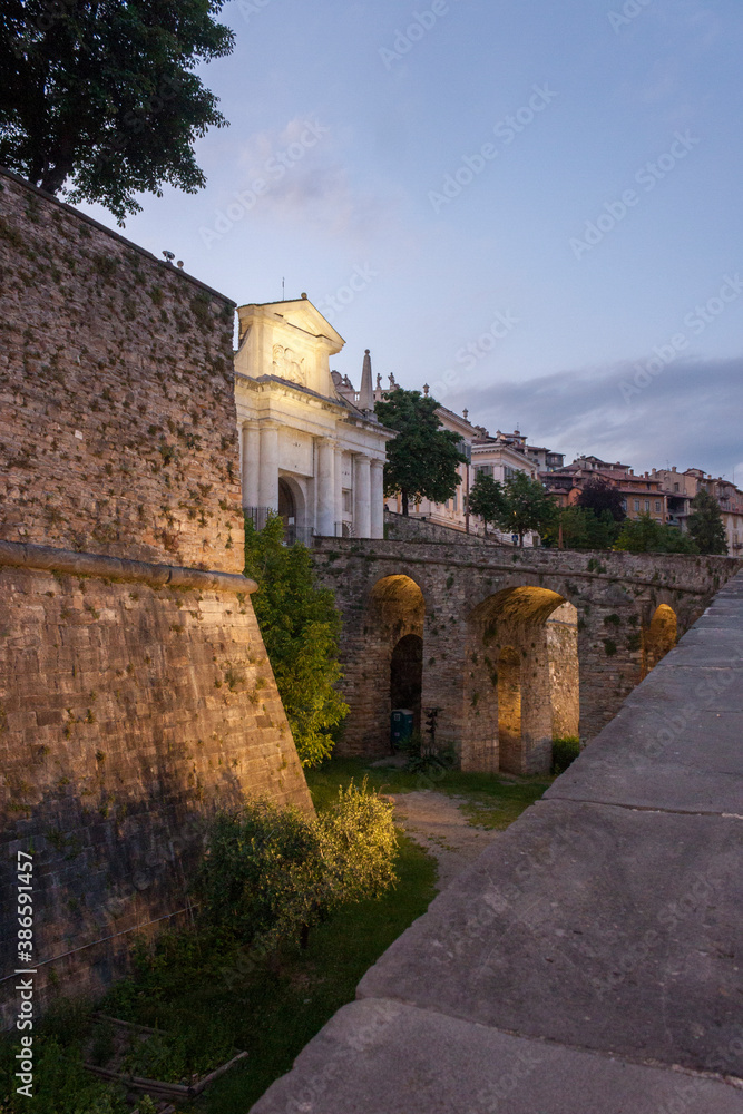 the city of Bergamo, empty during the lockdown for COVID-19