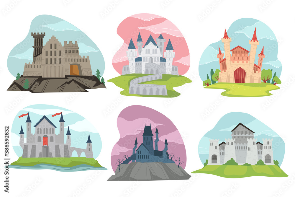 Castles and fortresses medieval architecture view