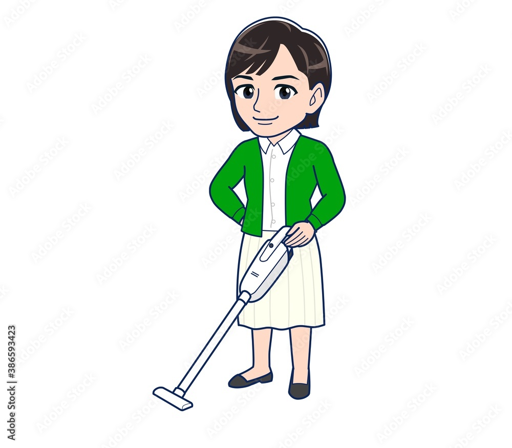 Beautiful woman in a green cardigan