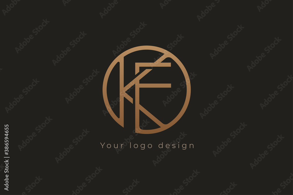 Abstract initial letter K and F logo, usable for branding and business logos, Flat Logo Design Template, vector illustration Abstract initial letter K and F logo, usable for branding and business logos, Flat Logo Design Template, vector illustration