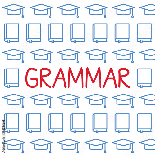 grammar word and icons pattern - vector illustration