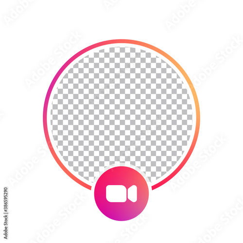 Instagram profile live template. Put Your Photo Under Background. Mockup circle with a colorful frame for a photo. Social media vector illustration. 