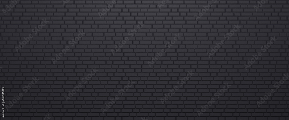 Black brick wall, texture background, panorama of masonry Black brick wall, texture background, panorama of masonry