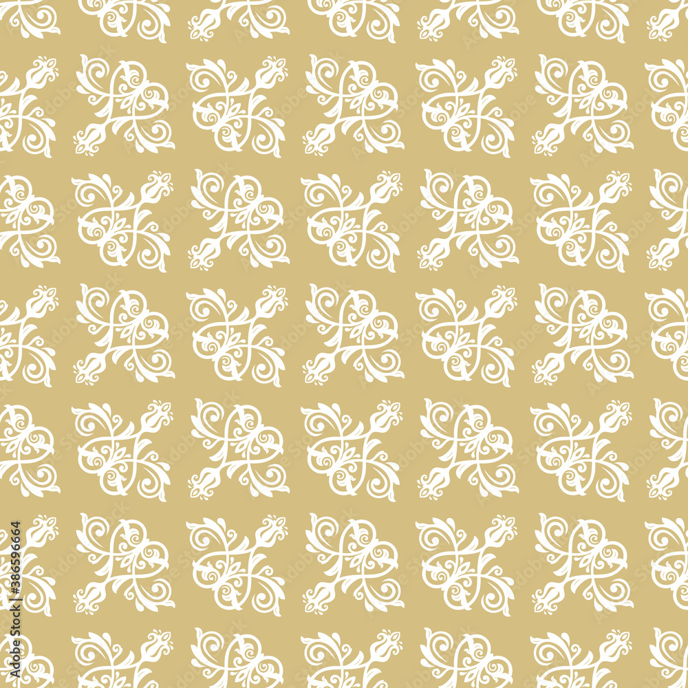 Fototapeta premium Orient vector classic golden and white diagonal pattern. Seamless abstract background with vintage elements. Orient background. Ornament for wallpaper and packaging