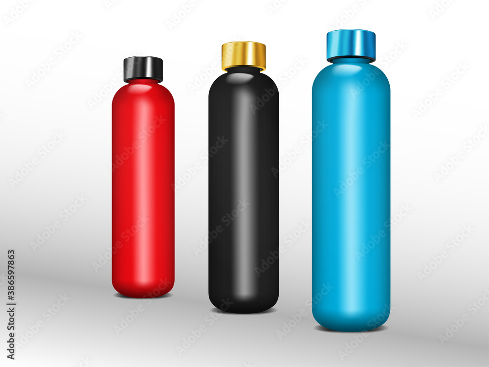 Water bottles realistic plastic liquid containers Vector Image