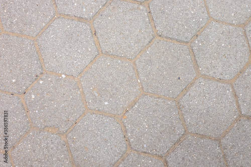 hexagonal paving blocks pattern and texture background