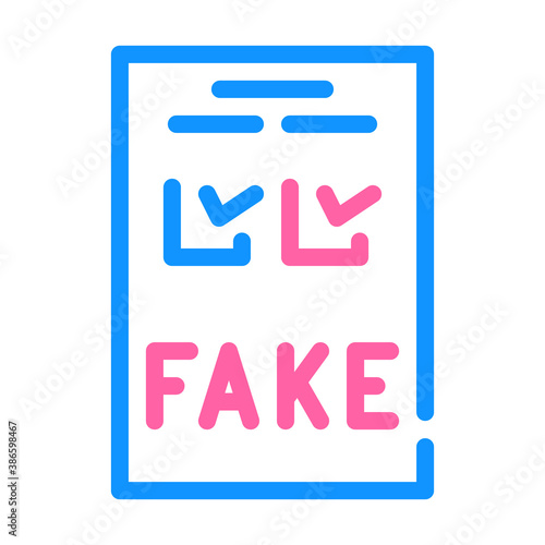 fake choose on ballot color icon vector illustration