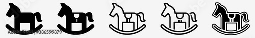 Rocking Horse Icon Set | Rocking Horse Vector Illustration Set | Wooden Rocking Horse Icons Isolated Collection