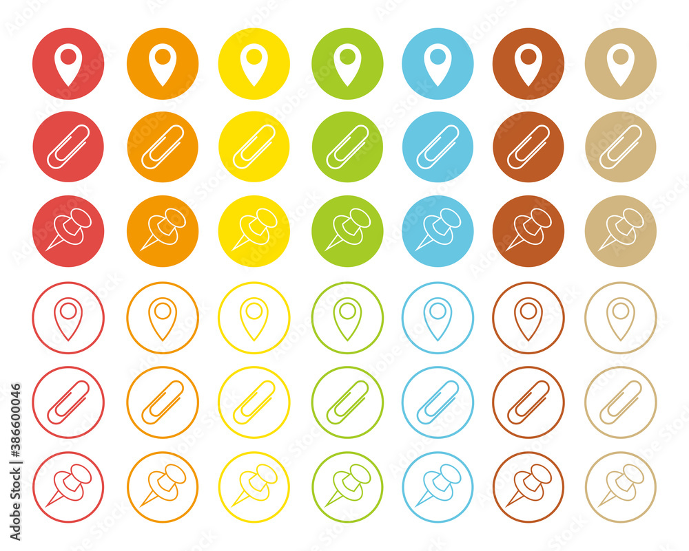 Vector illustration set of map markers, pushpins, pushpins Vector illustration set of map markers, pushpins, pushpins