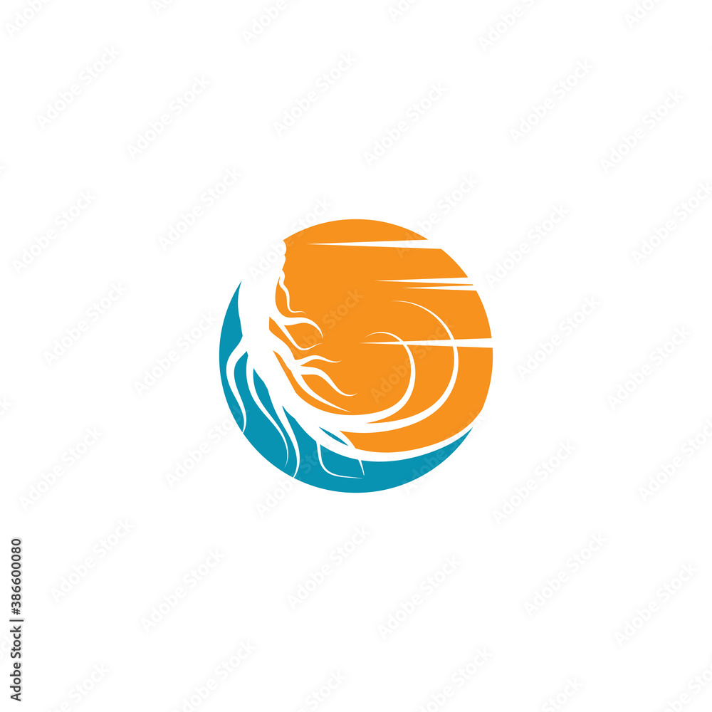Ginseng Wave Logo Template vector symbol Ginseng Wave Logo Template vector symbol