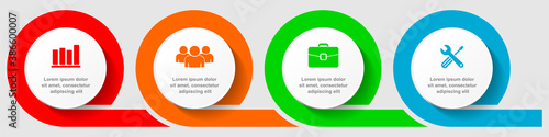 Business infographic vector template for presentation, chart, diagram with 4 options