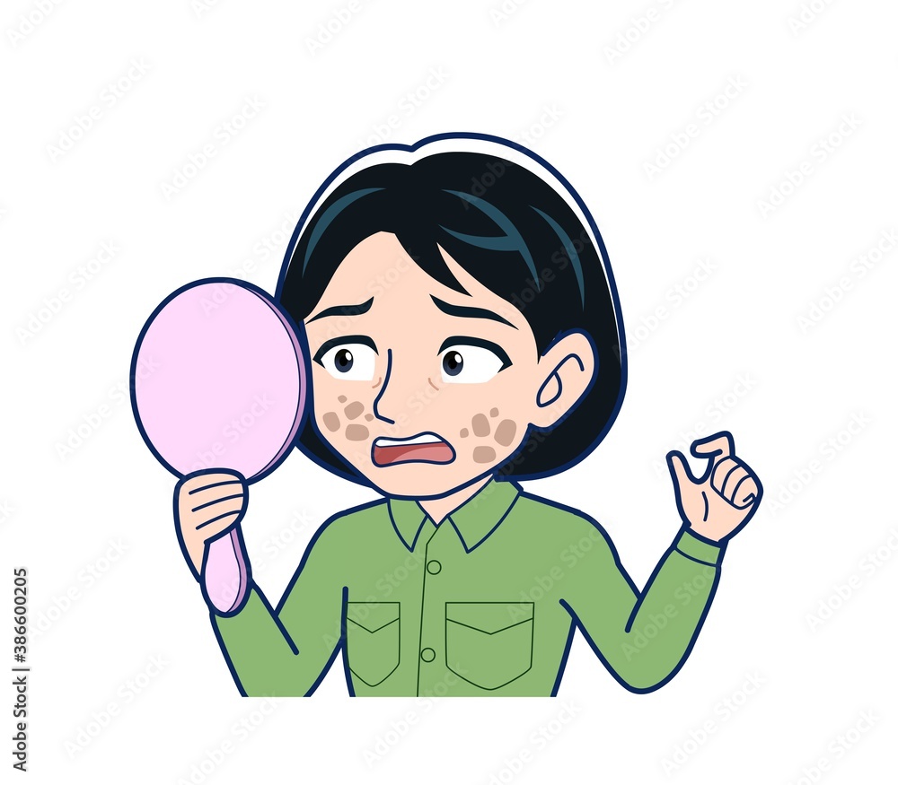 Young woman in green work clothes Young woman in green work clothes
