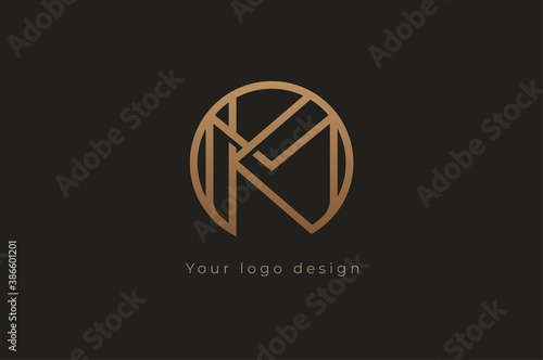Abstract initial letter K and M logo, usable for branding and business logos, Flat Logo Design Template, vector illustration photo