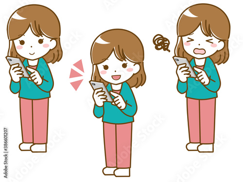 スマホを操作する女性