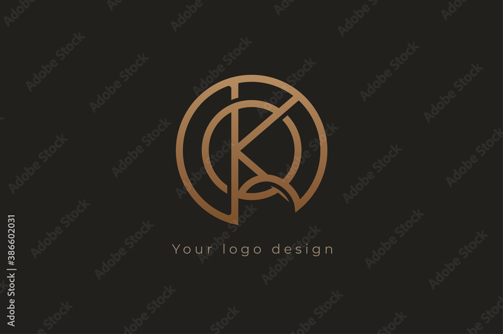 Abstract initial letter K and Q logo, usable for branding and business logos, Flat Logo Design Template, vector illustration Abstract initial letter K and Q logo, usable for branding and business logos, Flat Logo Design Template, vector illustration