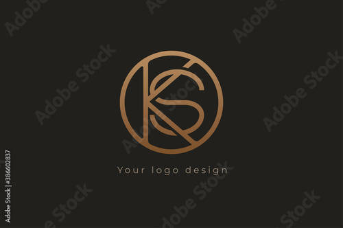 Abstract initial letter K and S logo, usable for branding and business logos, Flat Logo Design Template, vector illustration