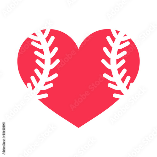 Hearts with baseball dotted lines For baseball lovers