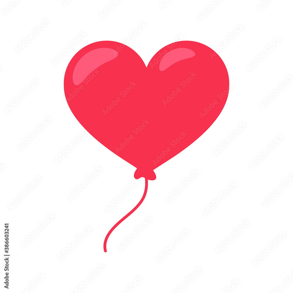 Heart shaped balloons are flying in the sky on Valentine's Day.