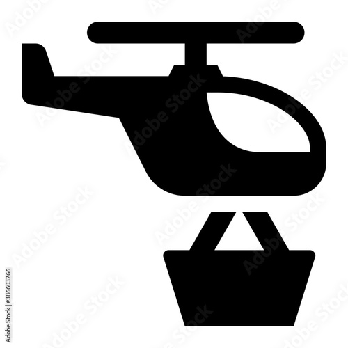 Helicopter Glyph Icon Vector