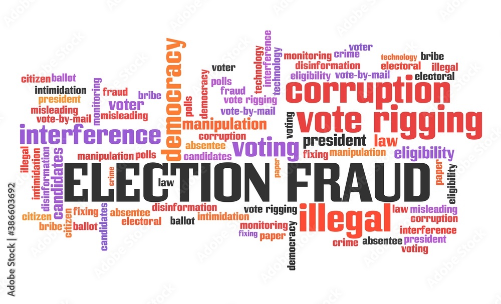 Election fraud word cloud