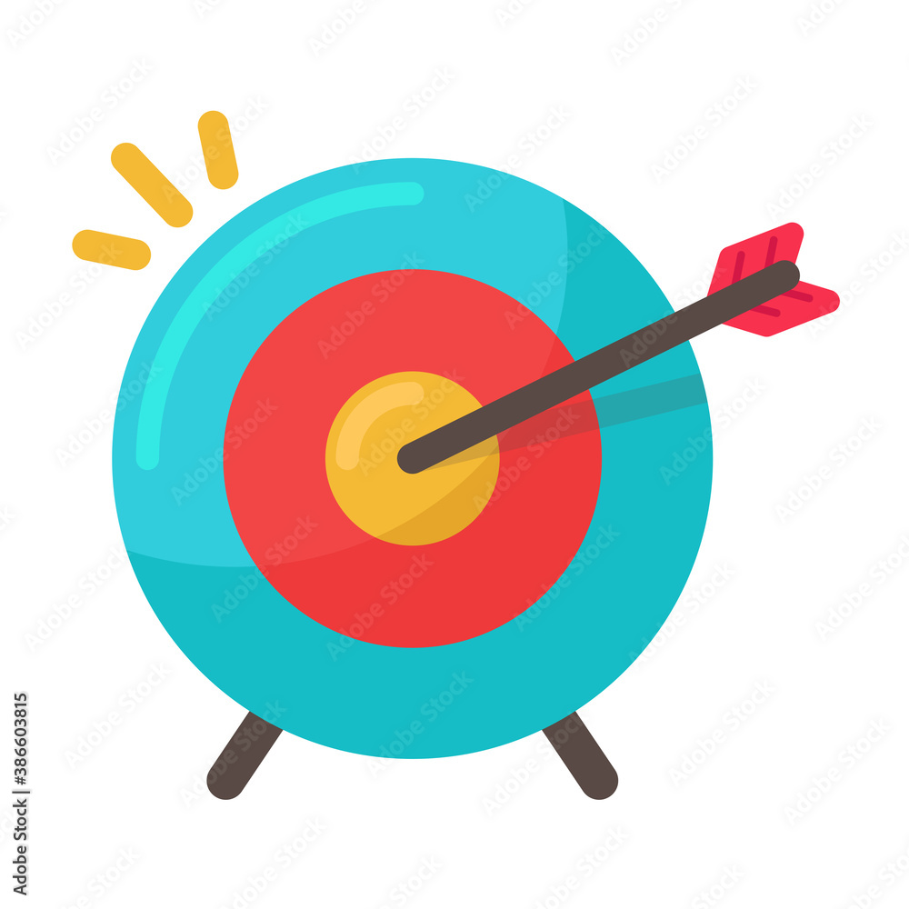 Target icon An arrow that is placed in the middle of the target. Business goal concept. Target icon An arrow that is placed in the middle of the target. Business goal concept.