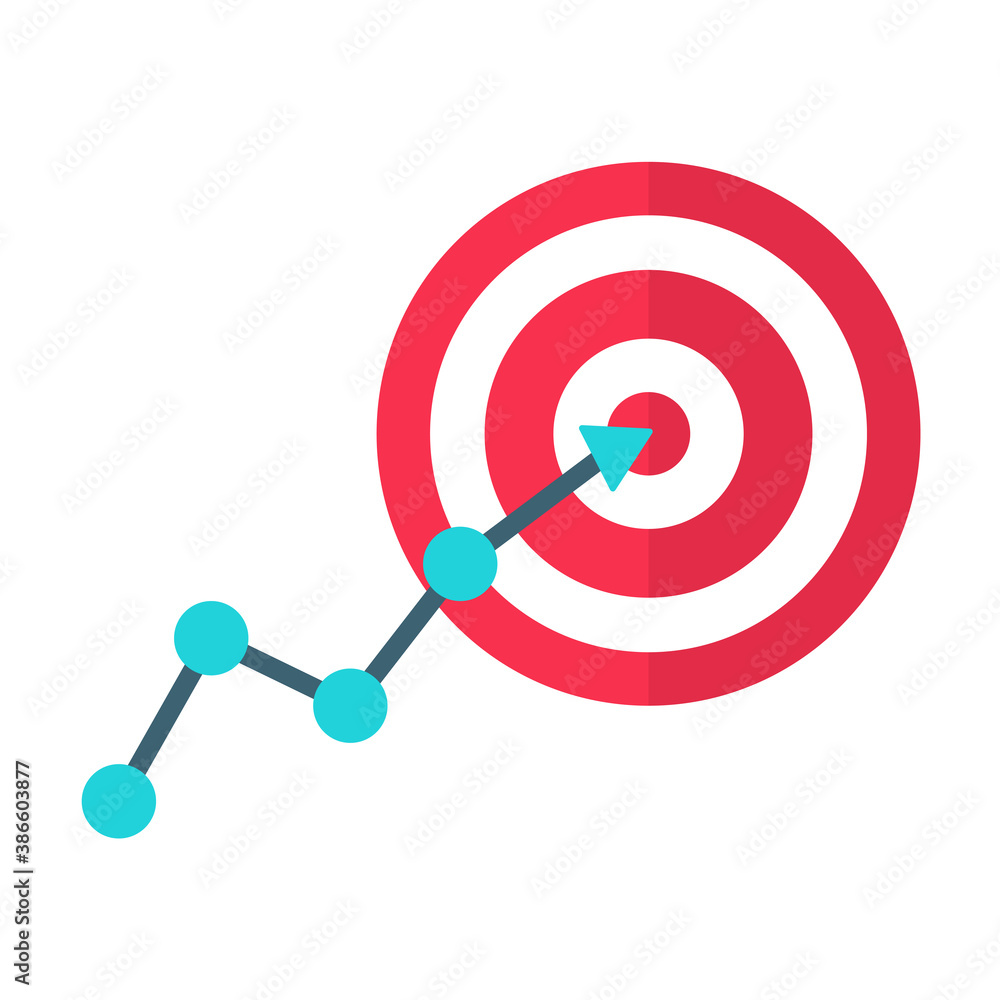 Target icon An arrow that is placed in the middle of the target. Business goal concept. Target icon An arrow that is placed in the middle of the target. Business goal concept.