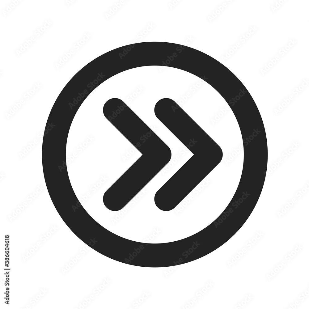 Black arrow icon pointing forward direction. Black arrow icon pointing forward direction.