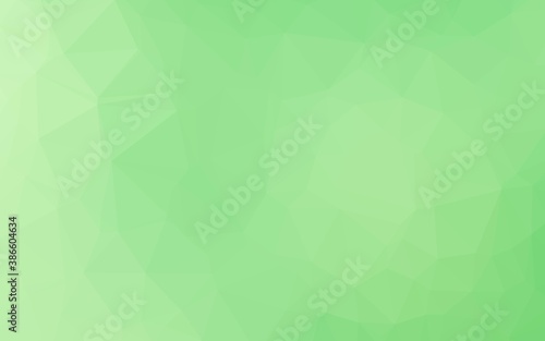 Light Green vector shining triangular pattern.