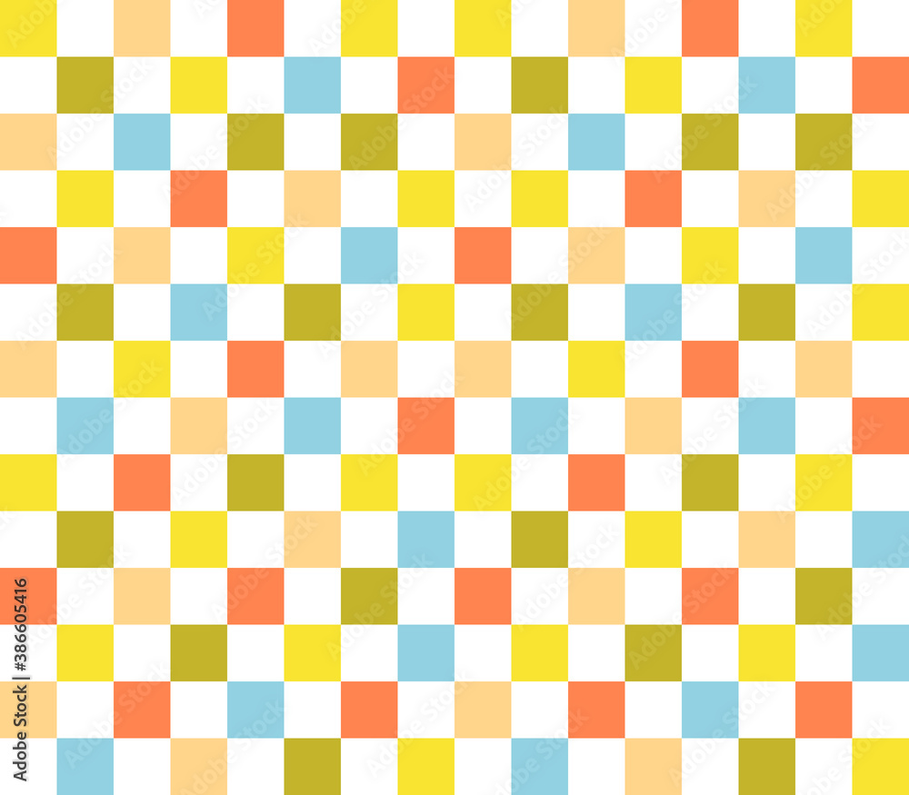 Fototapeta premium Japanese Colorful Checkered Vector Seamless Pattern
