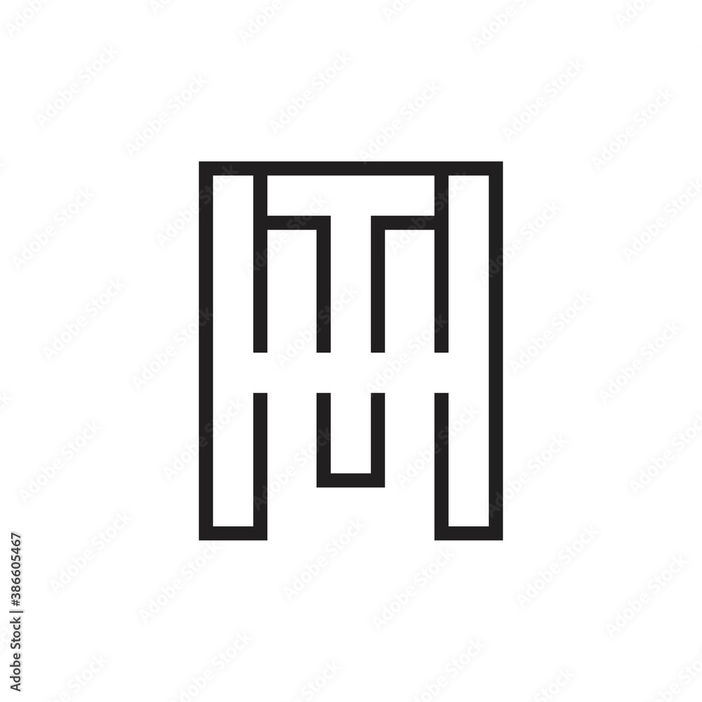 MT letter or TM letter logo design vector