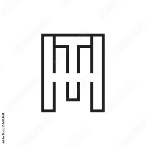 MT letter or TM letter logo design vector